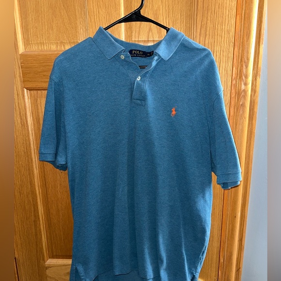 Blue Polo Ralph Lauren V Neck Polo Shirt - Picture 1 of 3
